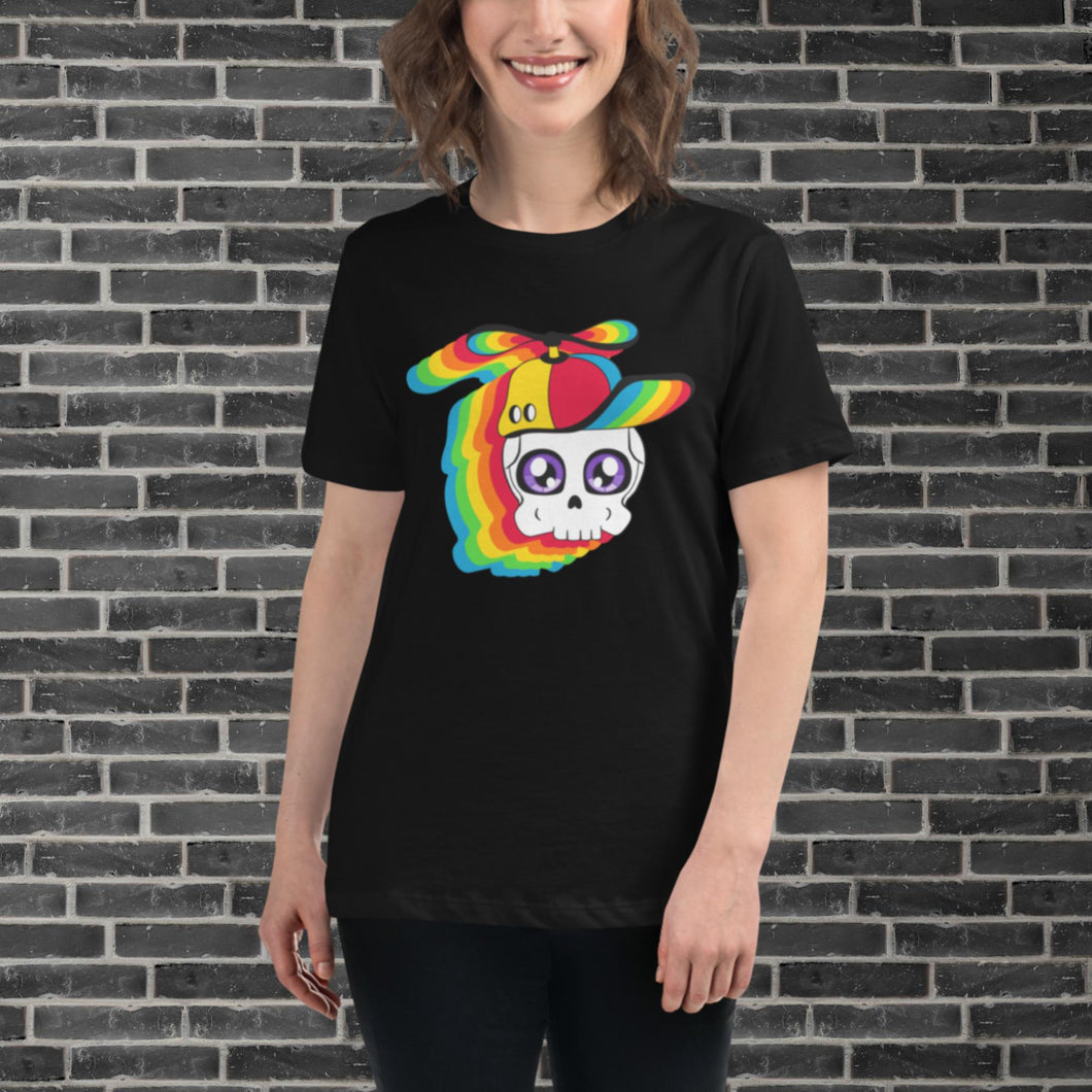 Bob Bones Women's Relaxed T-Shirt (Rainbow Head)